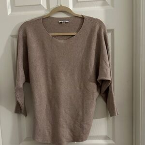 Cozy Scoop Neck Knit Sweater in Taupe